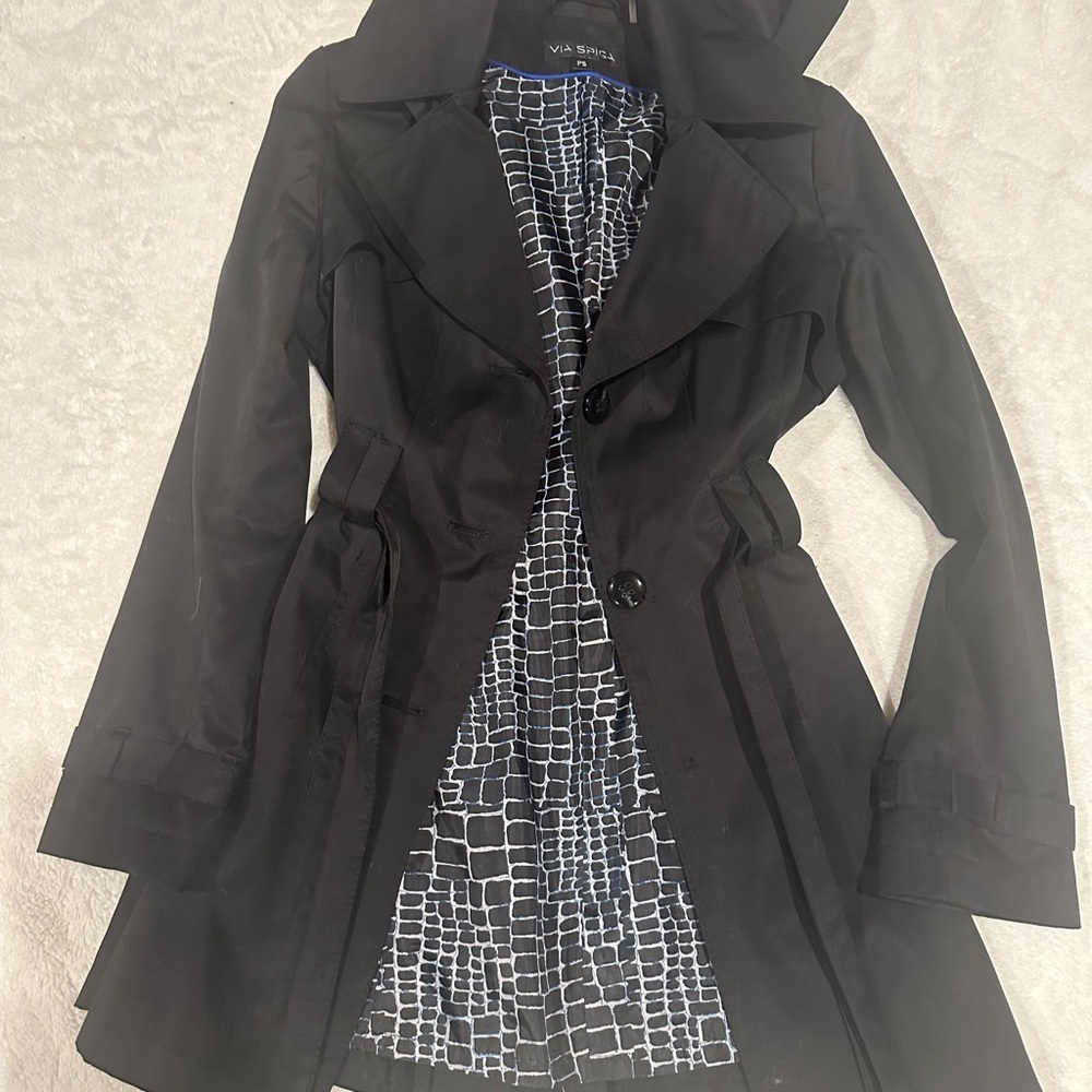 Via Spiga Women's Black Trench Coat